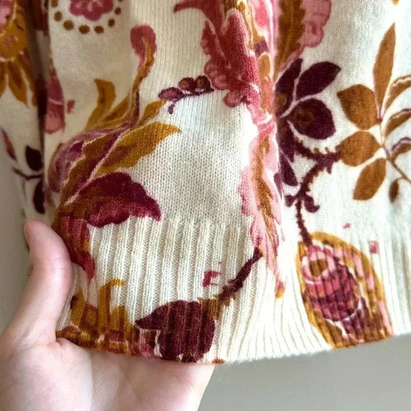 Spartina 449 Fall Floral Crewneck Sweater, Size Medium - Picture 5 of 16